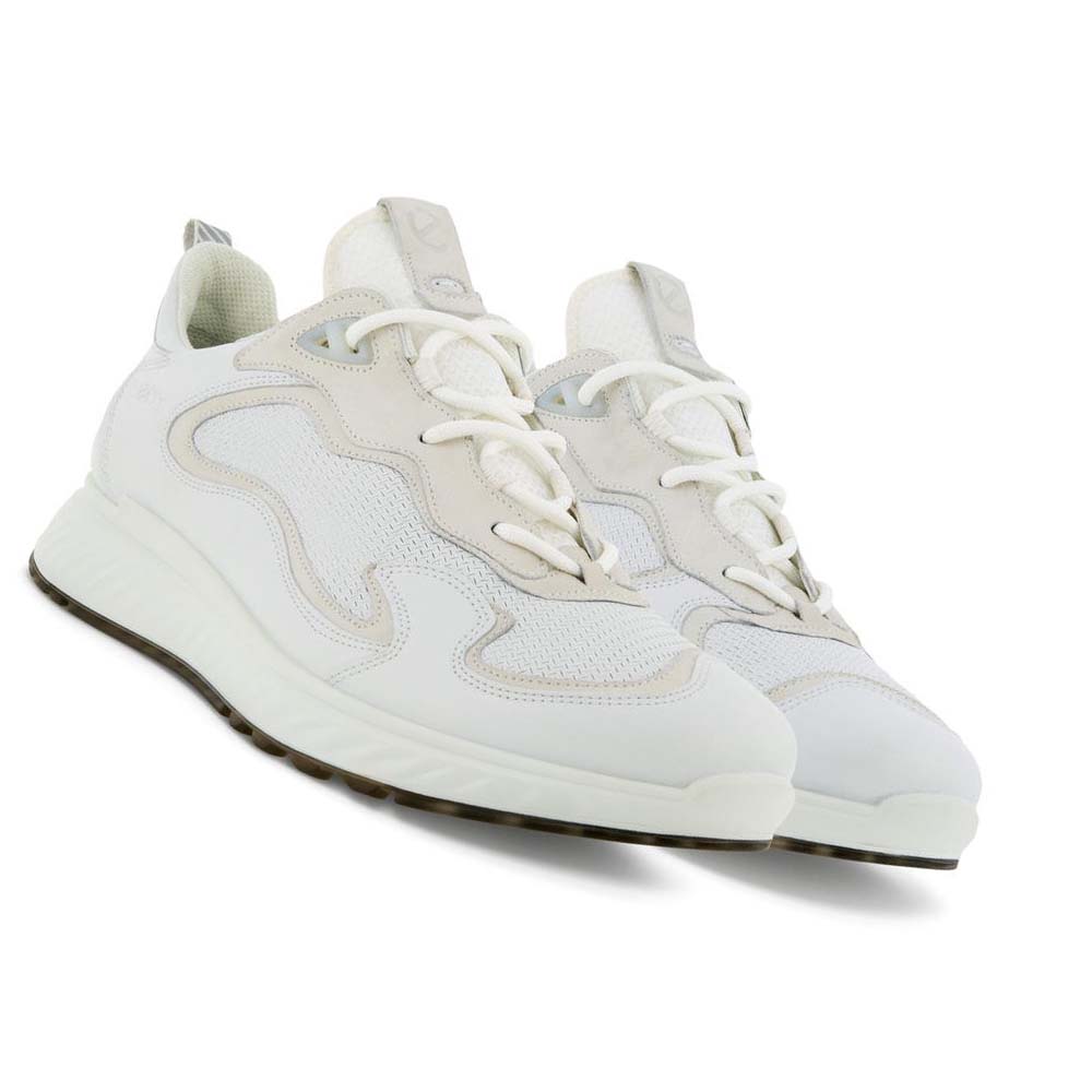 Men's Ecco St.1 Laced Sneakers White | USA 649FDN